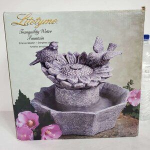 Lilytime Tranquility Sunflower Birdbath Desktop Water Fountain